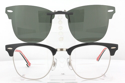 Autorisatie nabootsen eetpatroon Custom made for Ray-Ban prescription Rx eyeglasses: Ray-Ban  CLUBMASTER-3016-51X21 Polarized Clip-On Sunglasses